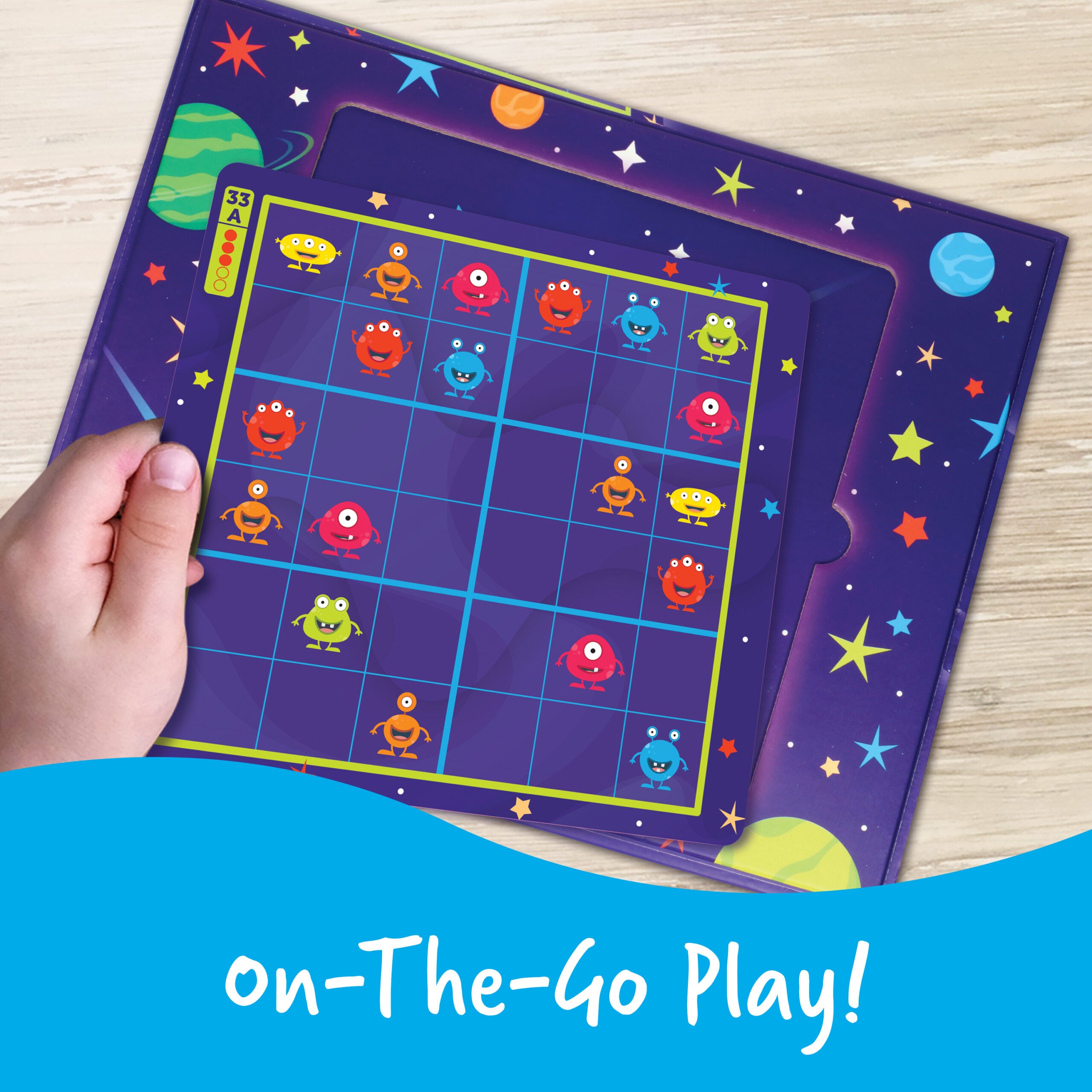 موارد التعلم - سودوكو الفضاء المغناطيسي، 72 لغزًا، لوحة وقطع مغناطيسية، لعبة المنطق والتفكير النقدي، مناسبة للأعمار من 4 سنوات فما فوق، مناسبة للسفر