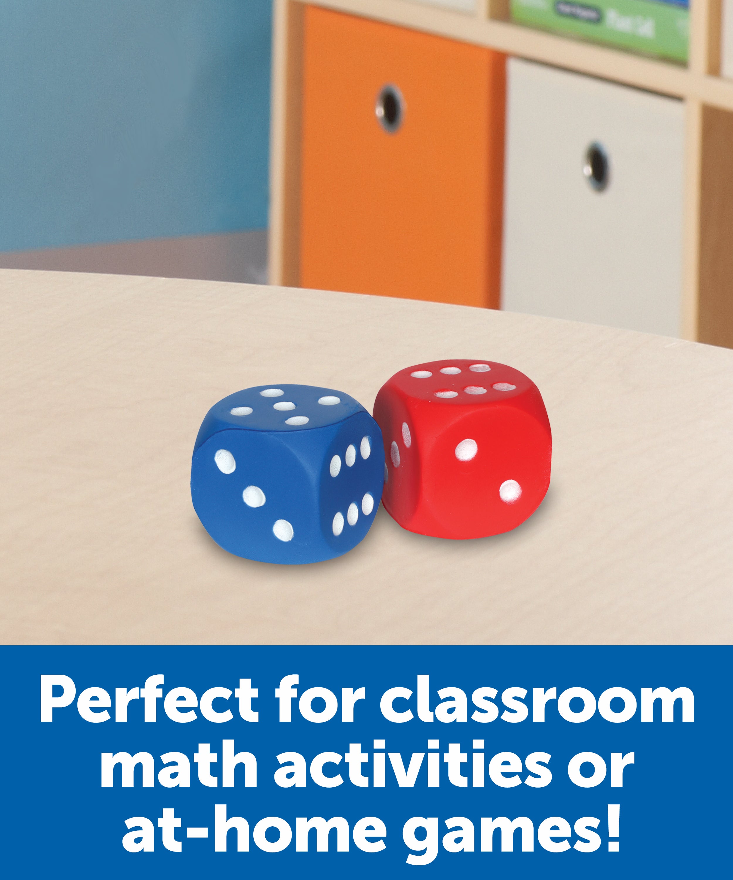 مجموعة مكعبات النرد العملاقة من إسفنج دوتس من Learning Resources، مكونة من مكعبين ناعمين لألعاب الرياضيات الجماعية، للأعمار من 3 سنوات فما فوق