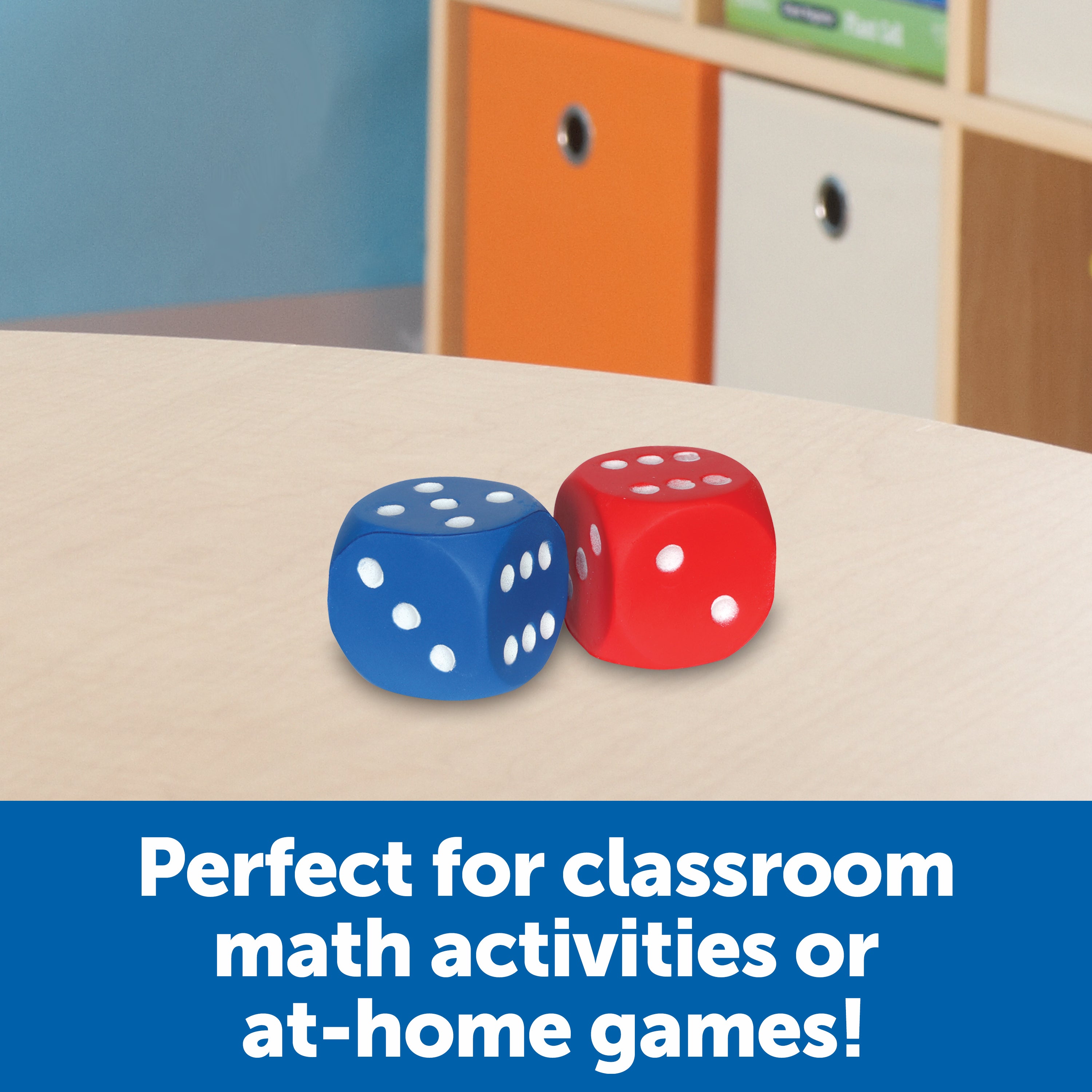 مجموعة مكعبات النرد العملاقة من إسفنج دوتس من Learning Resources، مكونة من مكعبين ناعمين لألعاب الرياضيات الجماعية، للأعمار من 3 سنوات فما فوق