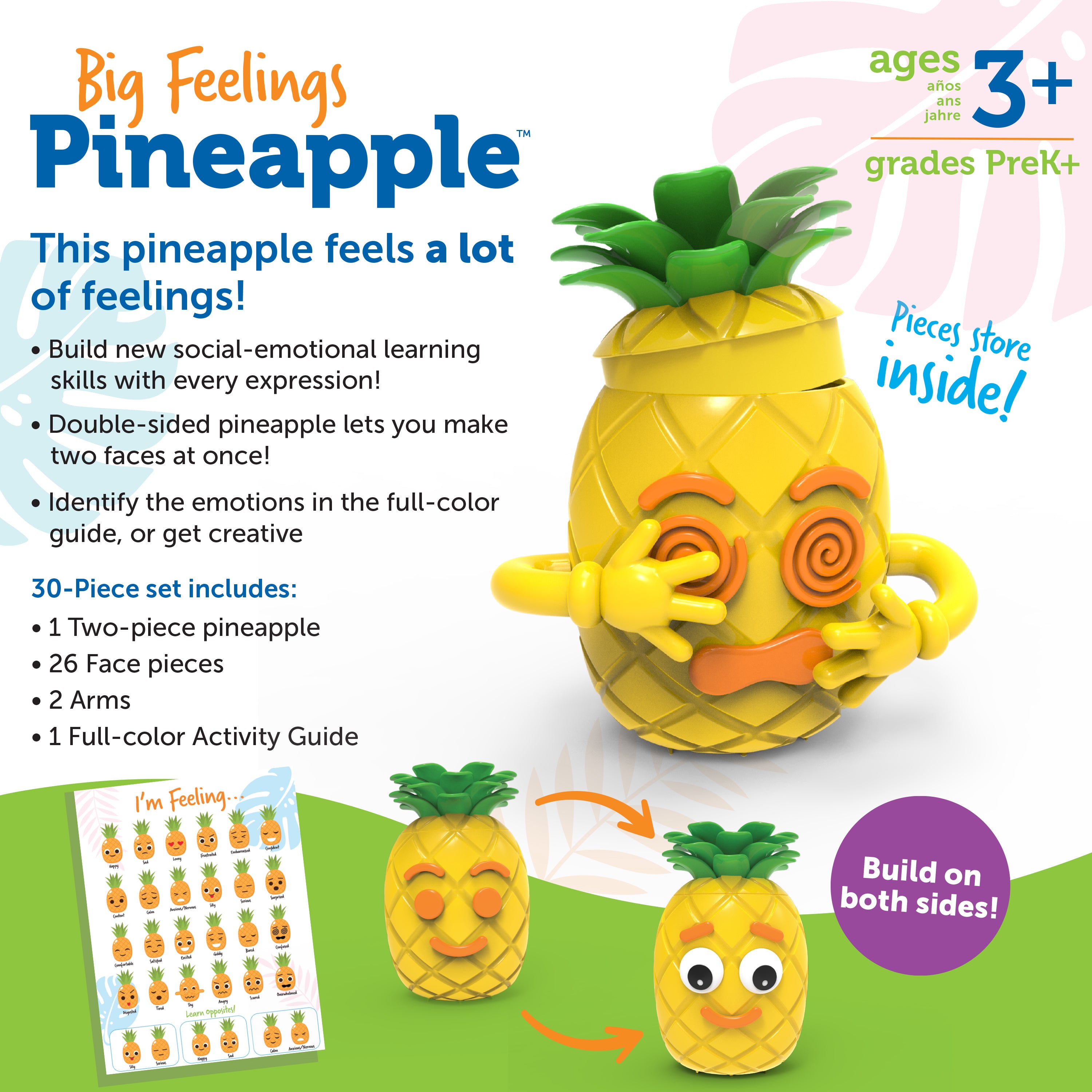 Learning Resources Big Feelings Pineapple, Social-Emotional Learning Toy with 26 Face Pieces, Ages 3+