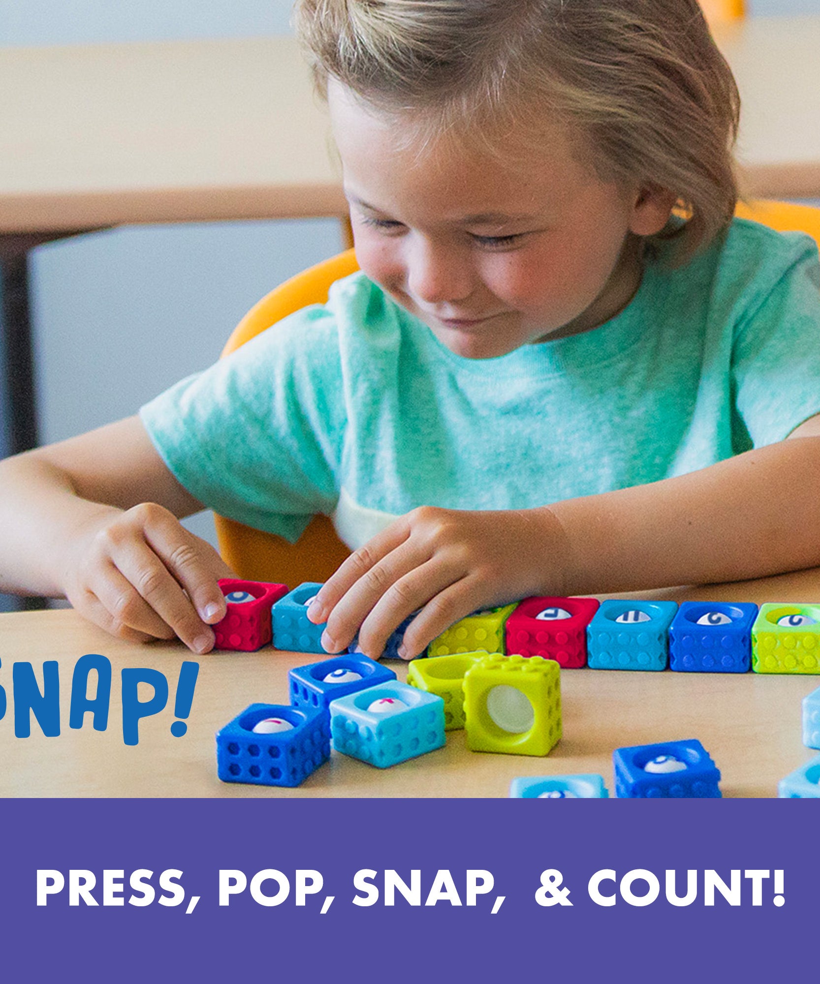 موارد التعلم - لعبة الرياضيات الحسية Number BubbleBrix مع 42 قطعة من مكعبات Popper للتعرف على الأرقام والعد، لعبة تعليمية للأطفال في سن ما قبل المدرسة، من سن 3 سنوات فما فوق