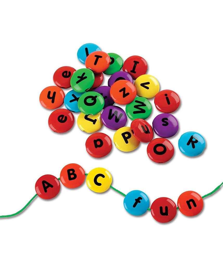 مصادر التعلم - وجبات خفيفة ذكية - حلوى ربط الحروف الأبجدية، خرز أبجدي للمهارات الحركية الدقيقة والقراءة والكتابة المبكرة، لعبة تعليمية لمرحلة ما قبل المدرسة مع وعاء تخزين، للأعمار من 3 سنوات فما فوق