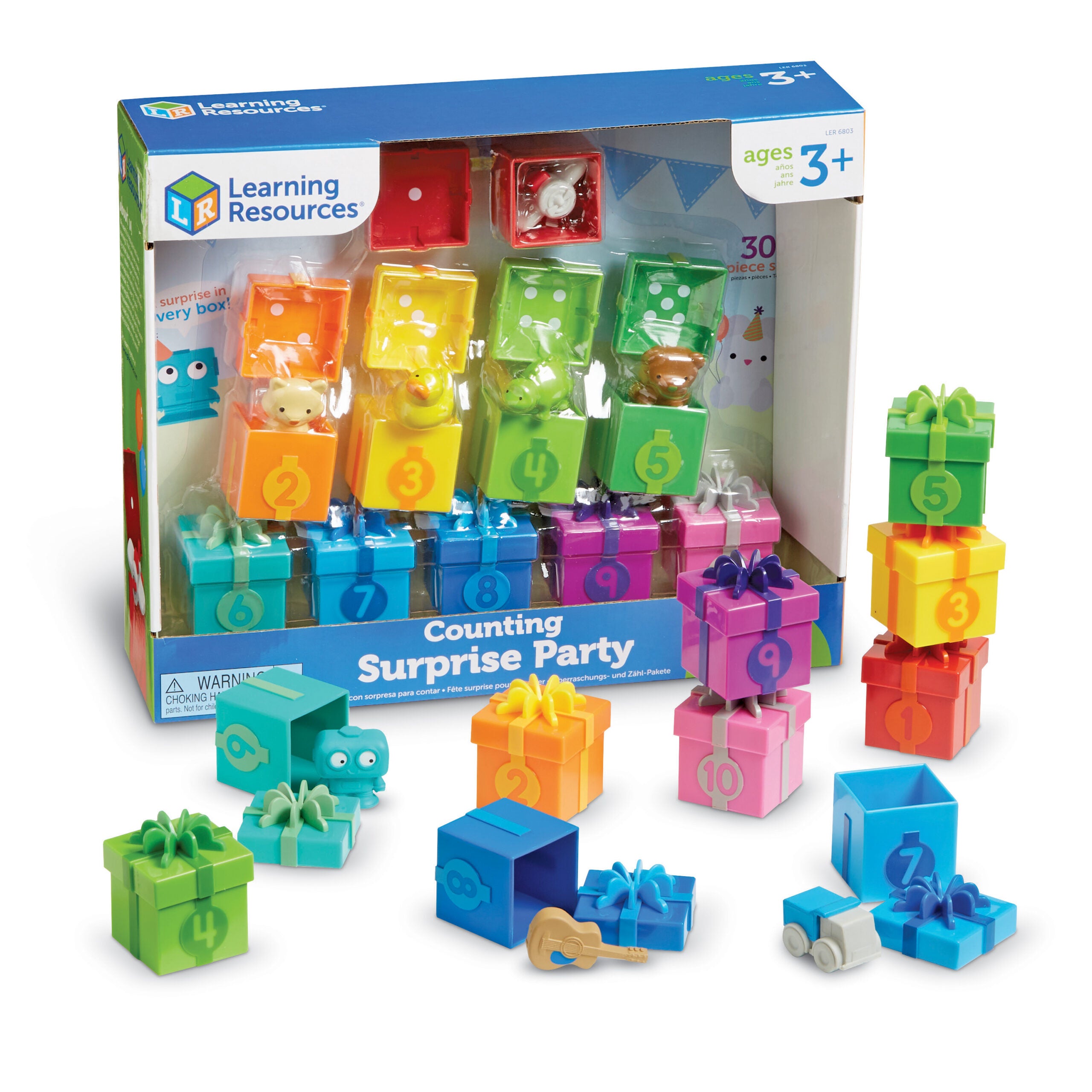Learning Resources Counting Surprise Party, Educational Counting and Sorting Toy for Toddlers, Includes 10 Surprise Toys for Number and Color Learning
