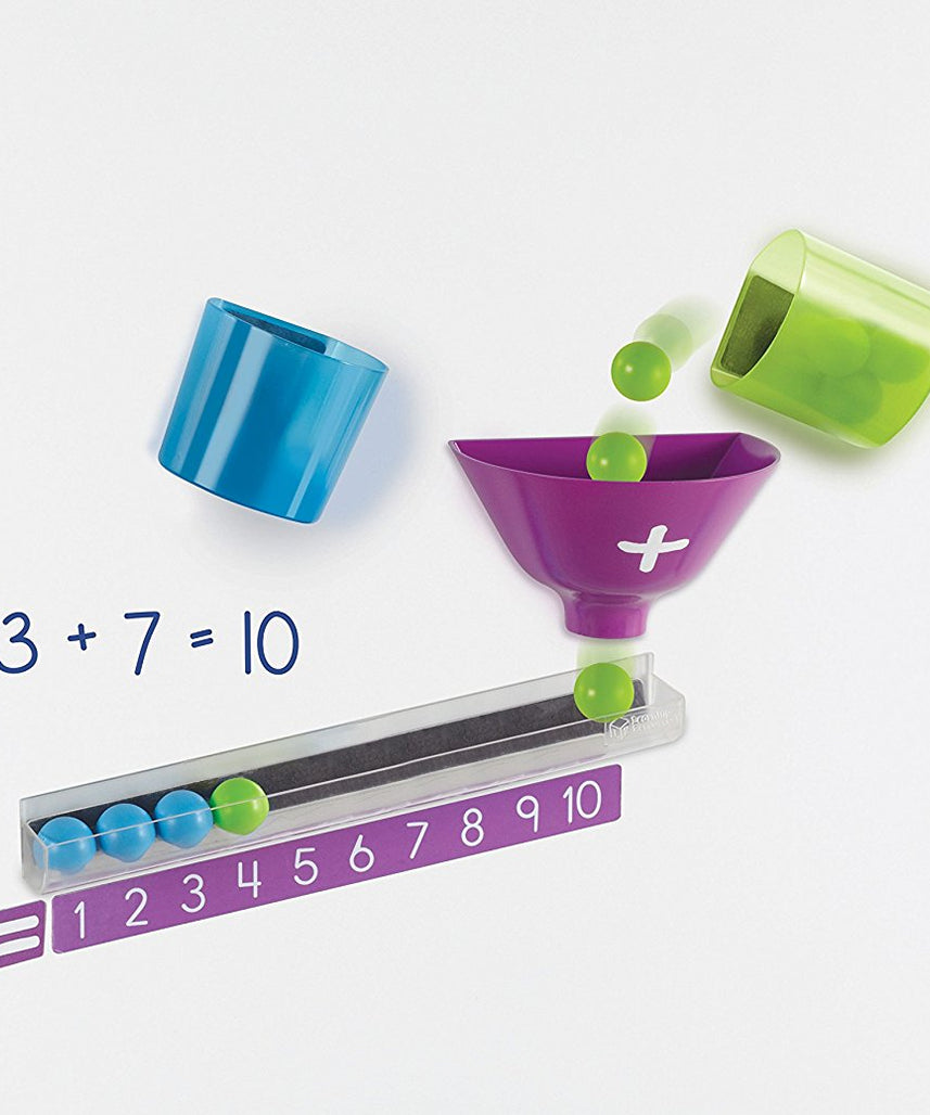 آلة الجمع المغناطيسية من Learning Resources، نشاط جمع تفاعلي في الجزء الأمامي من الفصل، تتضمن 20 كرة مغناطيسية، قمعًا، وصينية عد، للأعمار من 4 سنوات فما فوق