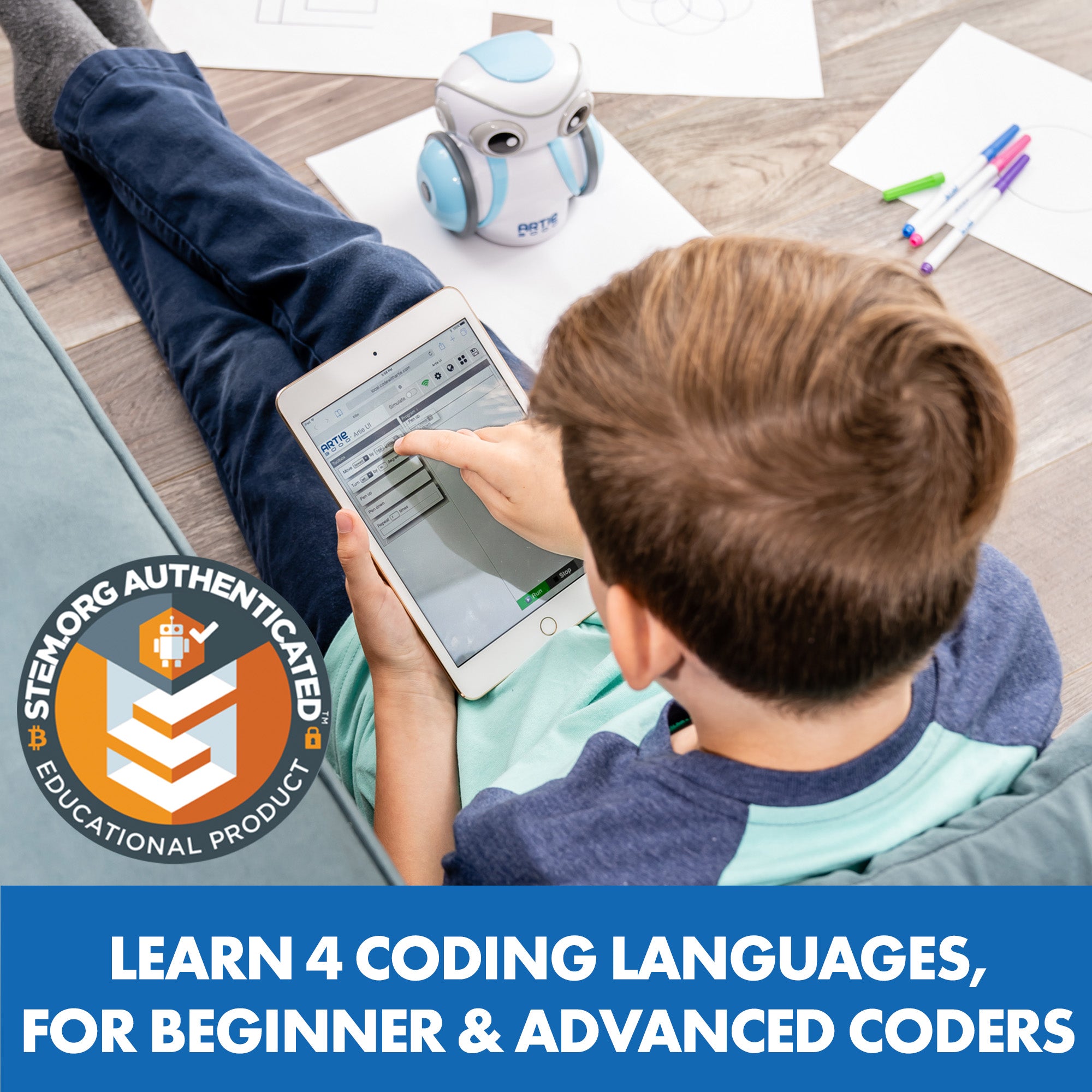 موارد التعلم Artie 3000 روبوت البرمجة، برمجة إبداعية للأطفال مع قدرات الرسم والتصميم (يتطلب جهازًا لوحيًا/كمبيوتر)