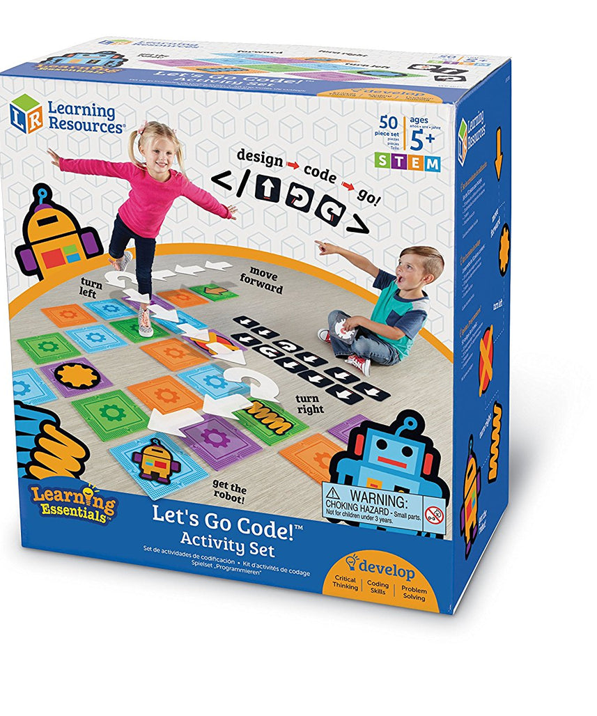 Learning Resources Let's Go Code! Activity Set, Non-Digital Introduction to Coding for Kids Ages 5+, Develops STEM Skills and Gross Motor Abilities