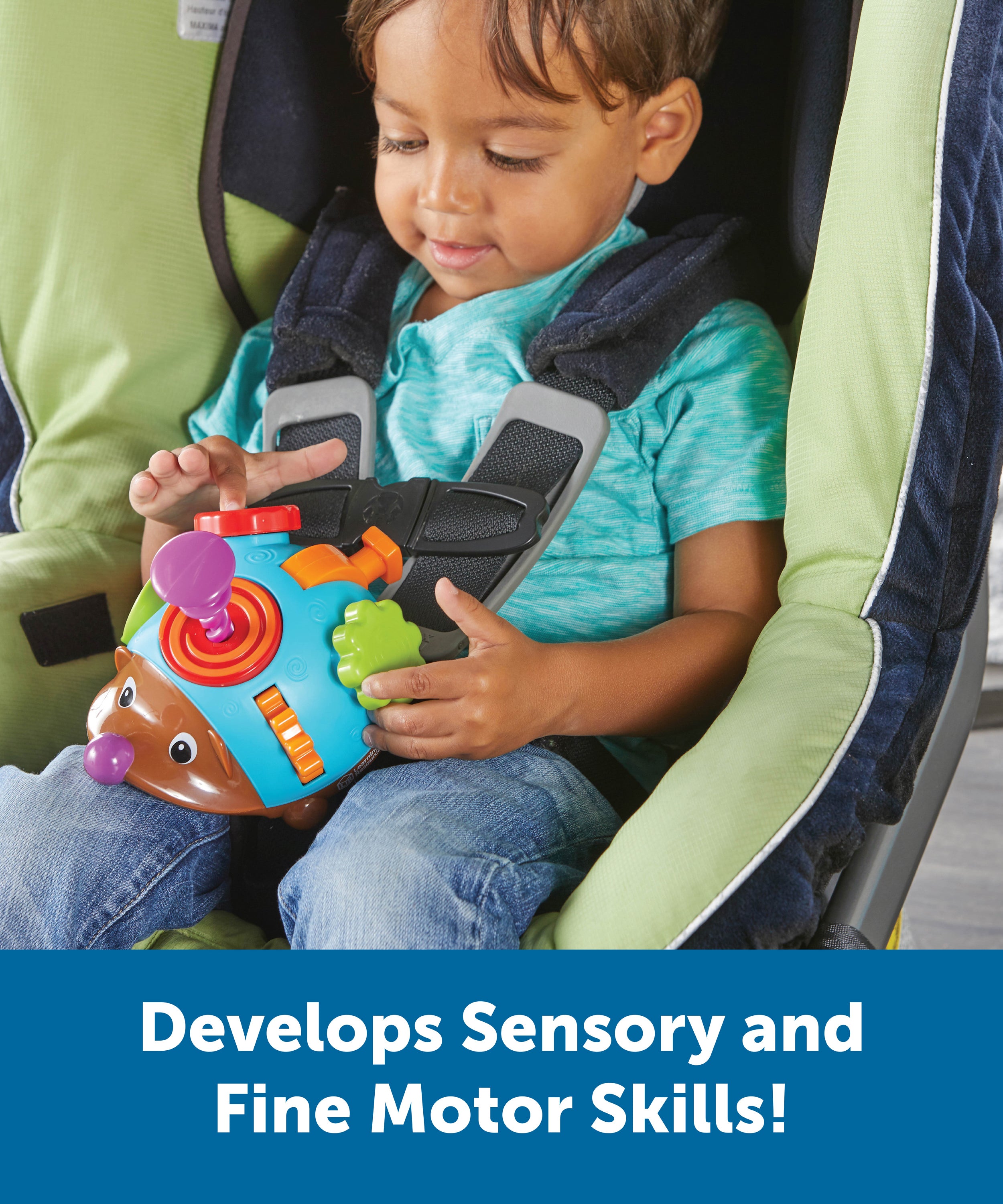 موارد تعليمية - لعبة سبايك ذا فاين موتور هيدجهوج فيدجيت فريند، لعبة فيدجيت للأطفال الصغار مع 6 أنشطة لتنمية المهارات الحركية الدقيقة، للأعمار من 18 شهرًا فما فوق