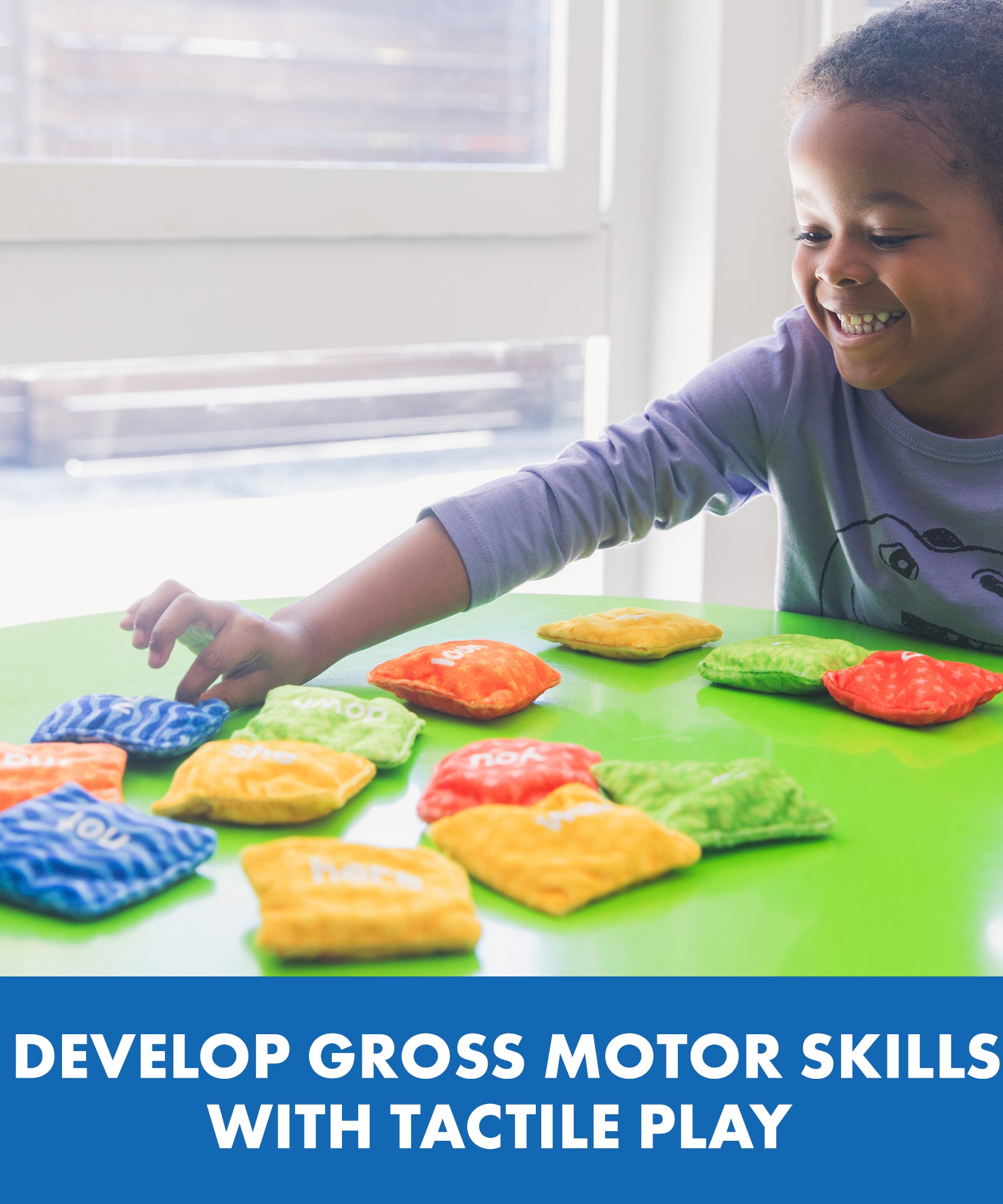 موارد التعلم - أكياس الفاصولياء - لعبة فونيكس نشطة للأطفال، 25 كيس فاصولياء مزدوج الوجهين مع 50 كلمة بصرية، لعبة تعليمية عن طريق اللمس للمفردات وطلاقة القراءة والمهارات الحركية، للأعمار من 3 سنوات فما فوق