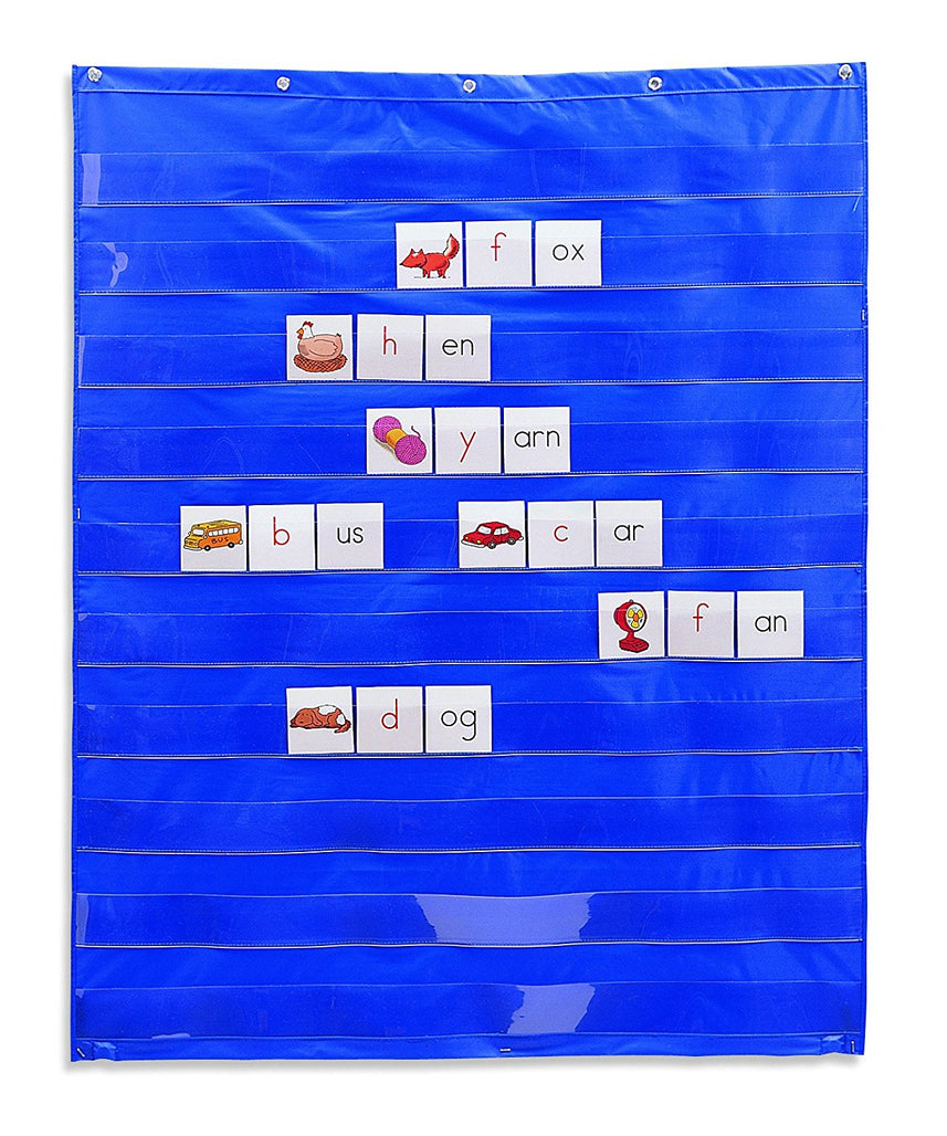 Learning Resources Standard Pocket Chart, 10 Horizontal Pockets, Large Storage Pocket, Includes Activity Guide, Wall or Stand Mountable, Ideal for Read Write Inc Framework