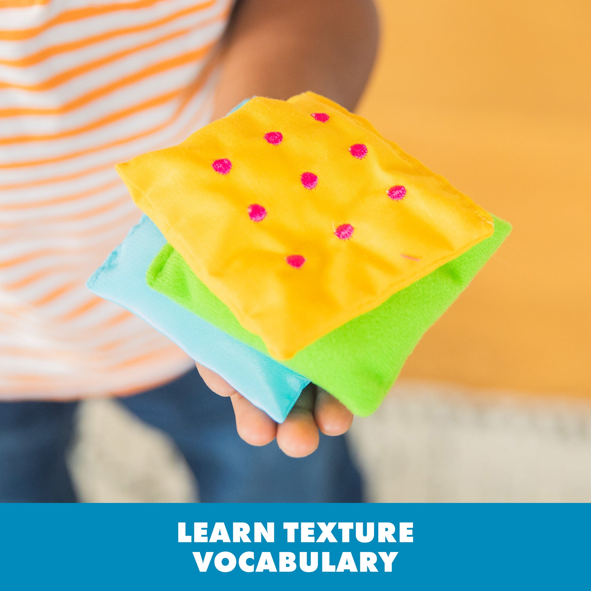 Learning Resources Teachable Touchables Texture Squares, Sensory Play Set for Toddlers, 20 Tactile Squares for Building Communication, Vocabulary, and Tactile Awareness
