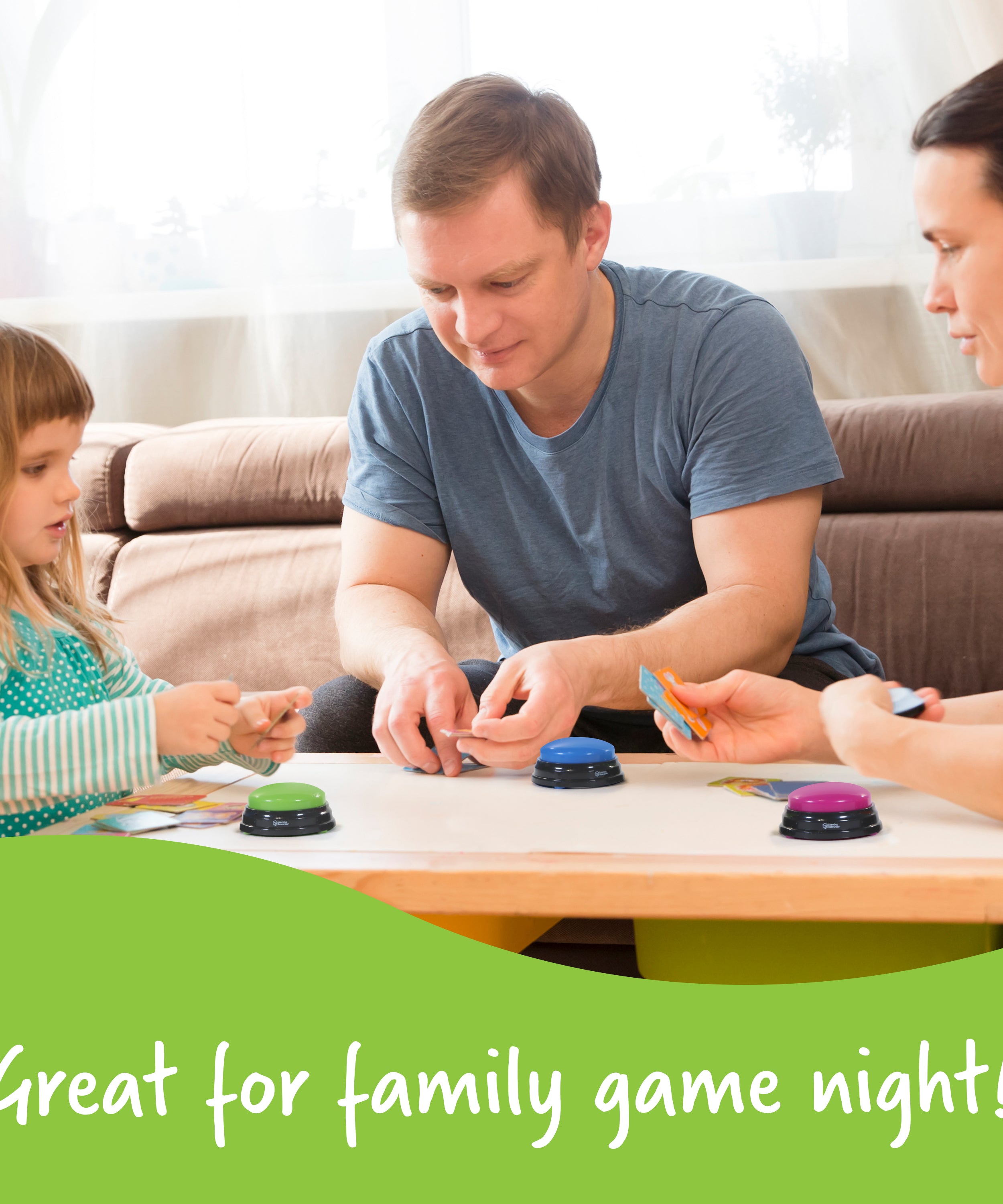 مصادر التعلم - أجهزة تنبيه للإجابة (مجموعة من 4)، أجهزة تنبيه للإجابة بأسلوب عرض الألعاب الممتع مع 4 أصوات مميزة للتعلم في الفصل الدراسي أو المنزل (للأعمار من 3 سنوات فما فوق)