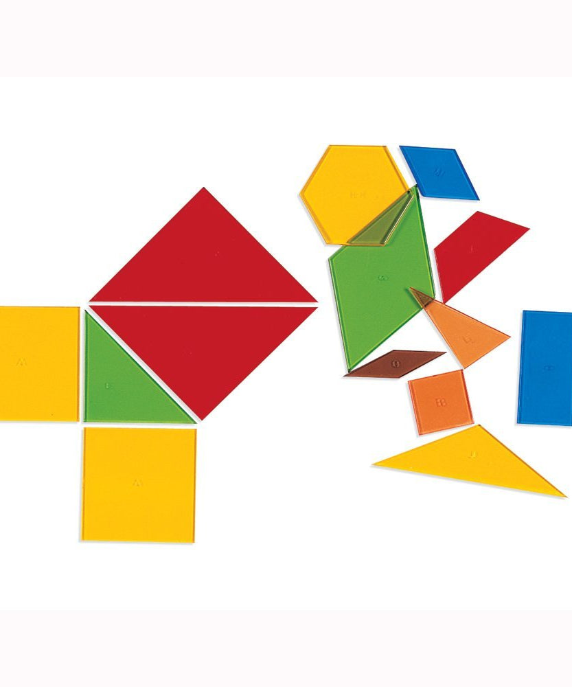 مجموعة أدوات تعليمية متعددة الأضلاع من Learning Resources، 450 شكلاً شفافًا ثنائي الأبعاد لتعلم الهندسة والأنشطة الصفية