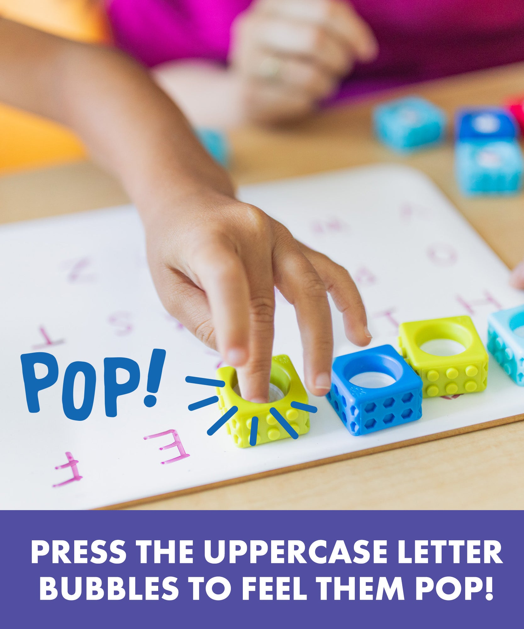 موارد تعليمية - مكعبات أبجدية متشابكة من BubbleBrix، 42 مكعب أبجدي متشابك في دلو حمل، مناسبة للأعمار من 3 سنوات فما فوق