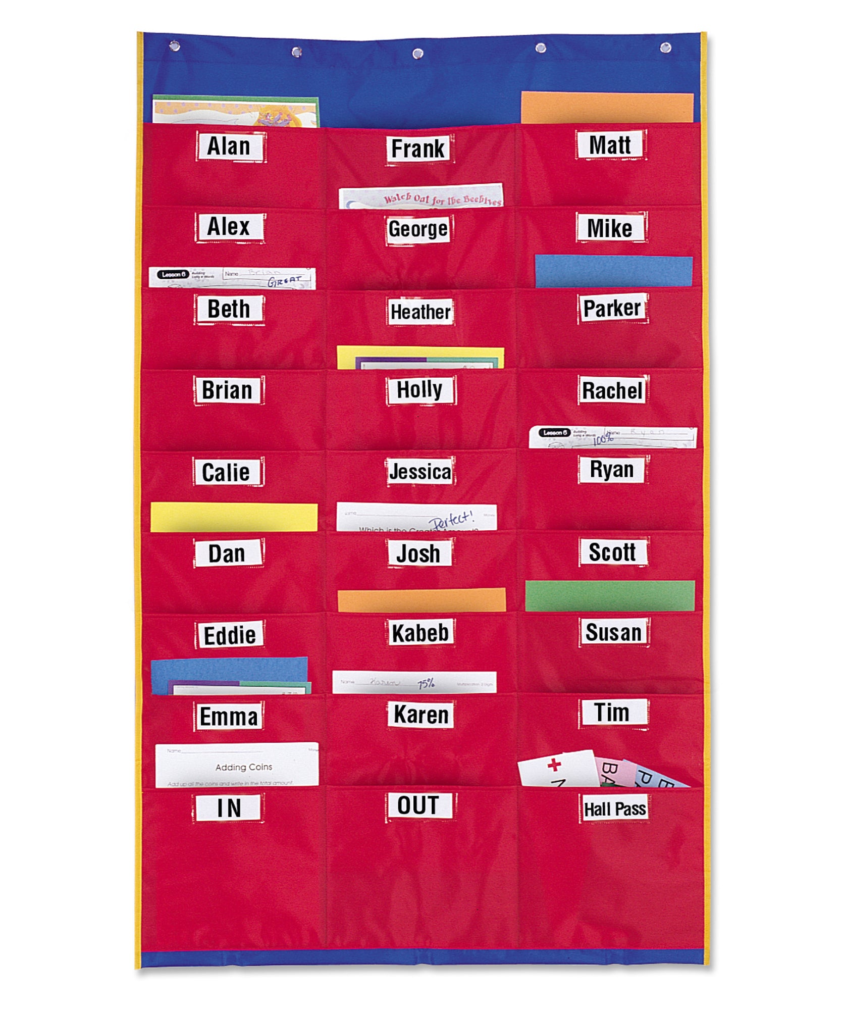 Learning Resources Organisation Station Pocket Chart, 27 Pockets for Organizing Homework, Notes, and Files, Includes Wipe-Clean Labels, Wall-Mountable, Classroom or Office Use